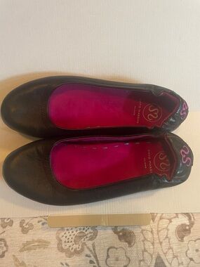 Soto Massini Milano Women's Black Leather Italian Ballet Flat Shoes 40 9/10